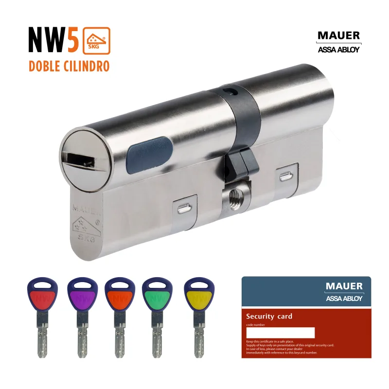 Cilindro perfil europeo (pera) de 31 + 51 mm mauer nw5 niquelado
