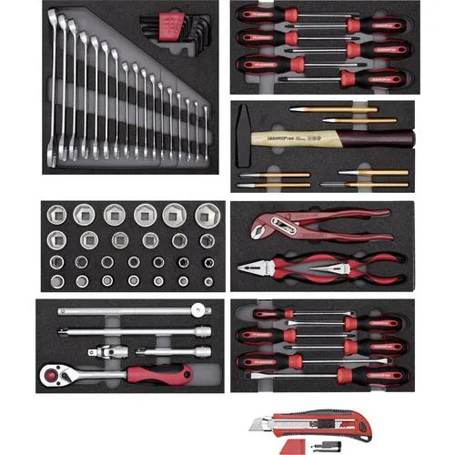 Gedore red r21010000 jeu d’outils 8x modules ct + cutter 81 pièces