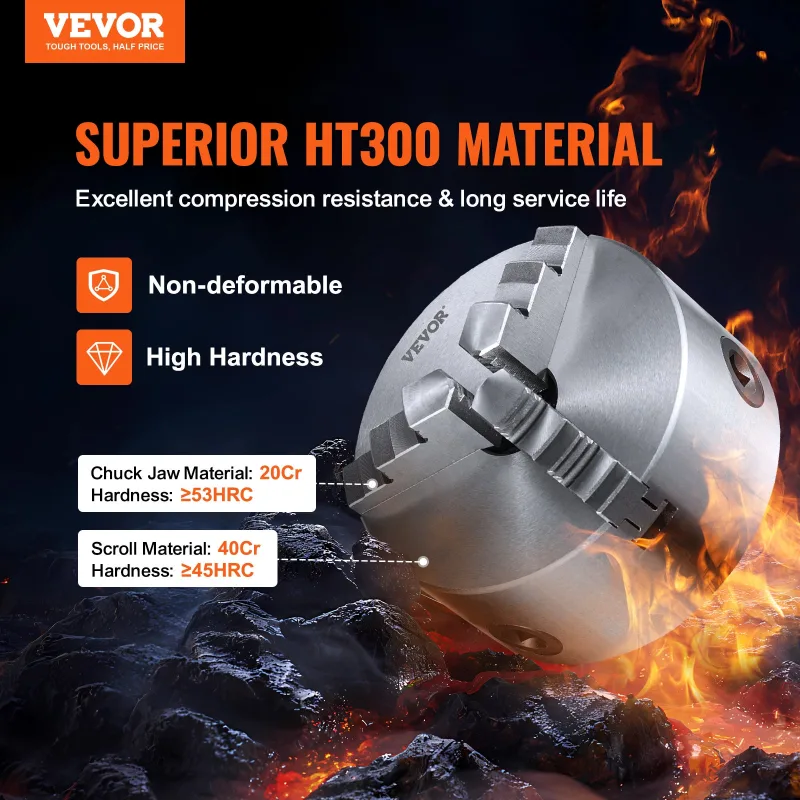 Portabrocas de torno autocentrante 3 mordazas 160 mm mandril de torno rango de sujeción 3,5-160 mm mandril de 3 mordazas llave en t autocentrant vevor