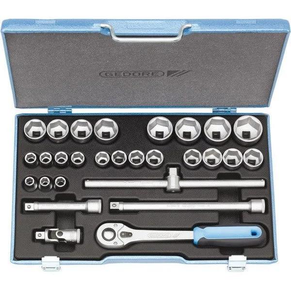 Gedore jeu de clés à douille 19 vmu-10 28 pièces 1/2 po. ouverture de