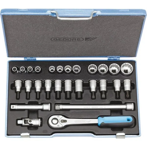 Gedore jeu de clés à douille d 19 imu-10 27 pièces 1/2 po. ouverture
