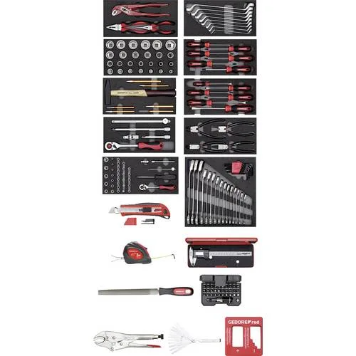 Gedore red r21010002 jeu d’outils 11x modules ct + divers outils 166