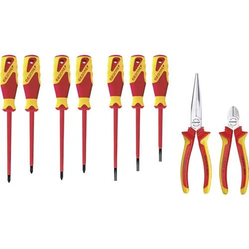 Gedore s 1100 w-002 vde assortiment pinces/tournevis vde pour carte à