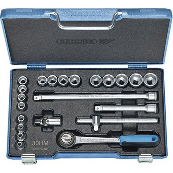 Gedore jeu de clés à douille 30 hmu-3 22 pièces 3/8 po. ouverture de