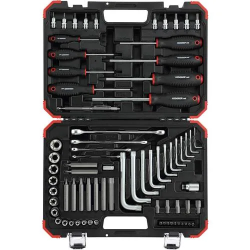 Juego de herramientas de tornillo tx 1/4 + 1/2 75 piezas