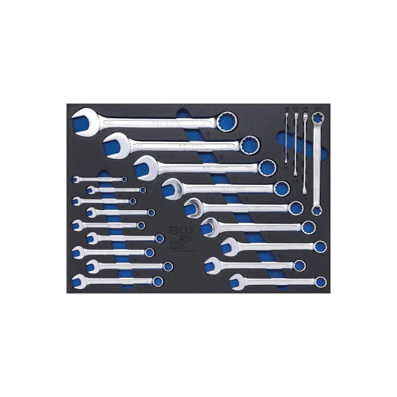 Bandeja para carro 3/3: llaves combinadas y llaves e-torx | 22 piezas