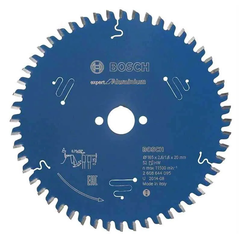 Hoja de sierra circular bosch expert alu 52 dientes 165x20x2,6/1,6 mm - 2608644095