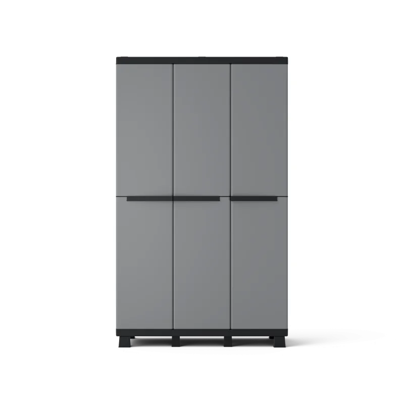 Armario alto 3 puertas spaceo gary 170x102x39 cm para uso interior gris, negro