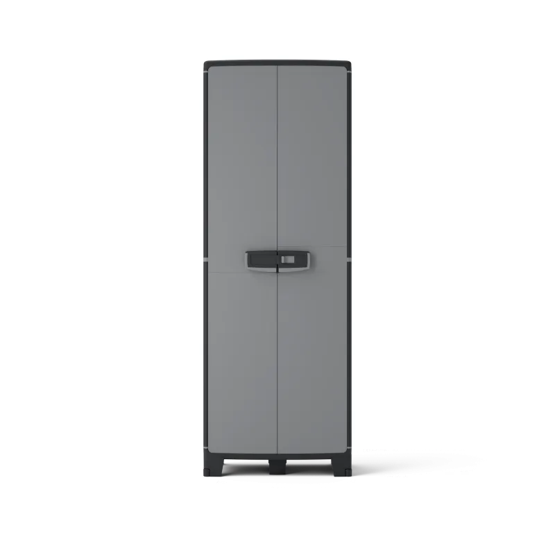Armario alto multiusos spaceo wendy 180x65x39 cm gris, negro