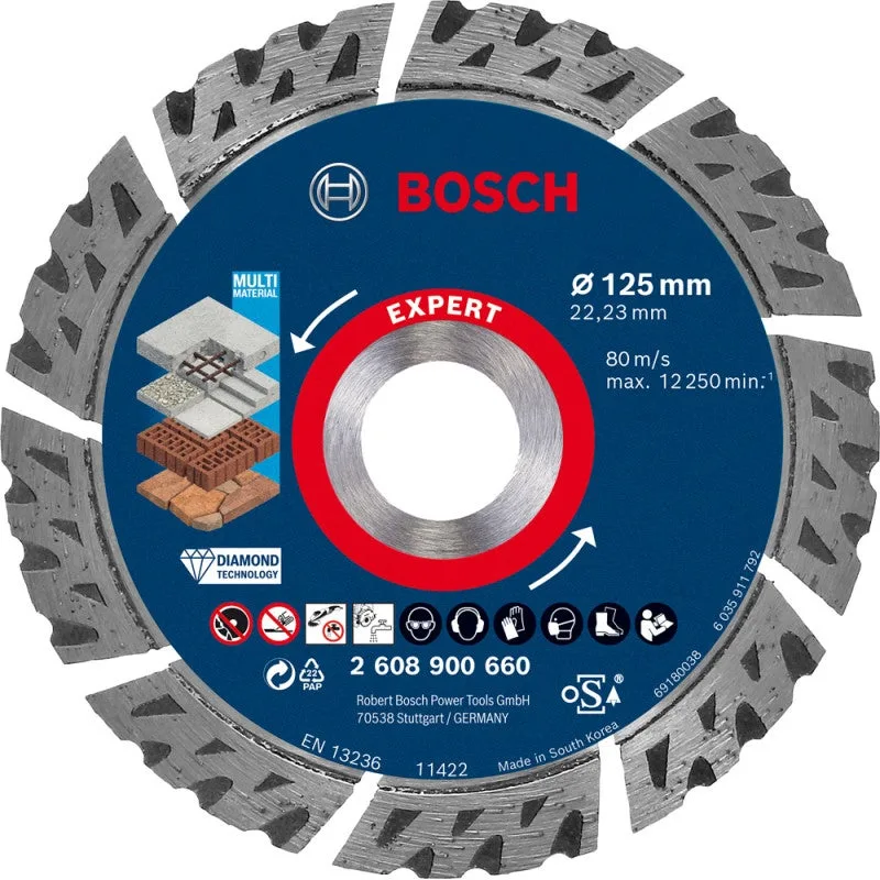 Disco de corte de diamante bosch expert 125 mm - 2608900660