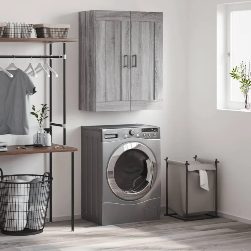 Vidaxl armario de pared madera ingeniería gris sonoma 69,5x34x90 cm