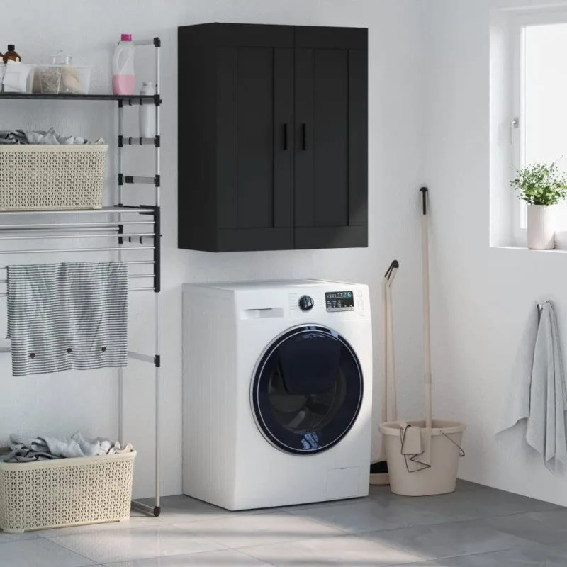 Vidaxl armario de pared madera de ingeniería negro 69,5x34x90 cm