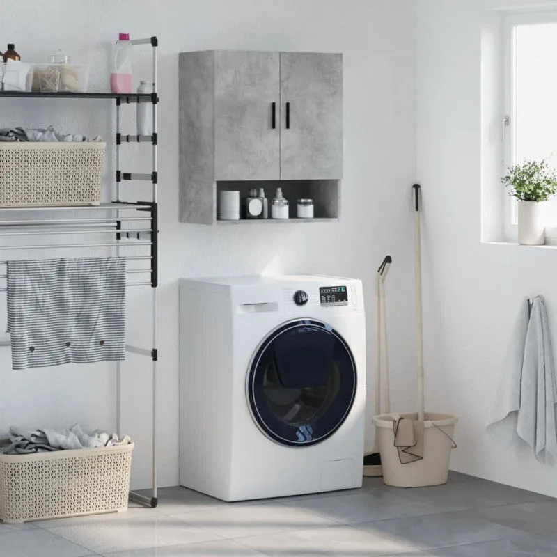 Vidaxl armario de pared madera de ingeniería gris hormigón 60x31x70 cm