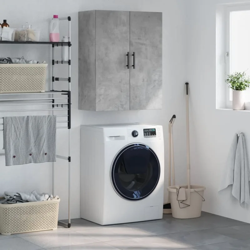 Vidaxl armario de pared gris hormigón 69,5x34x90 cm