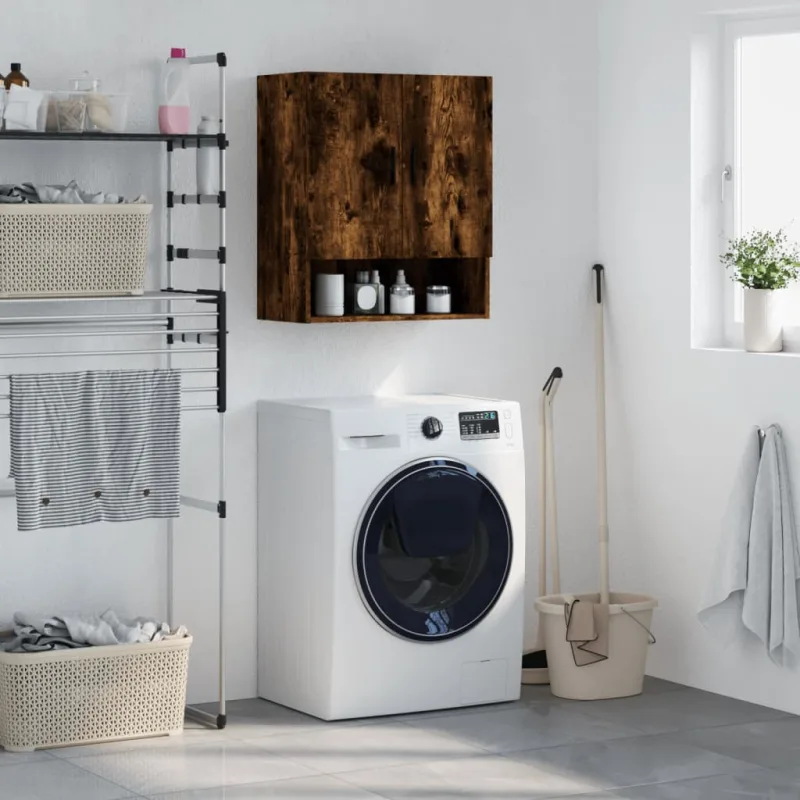 Vidaxl armario de pared madera de ingeniería roble ahumado 60x31x70 cm