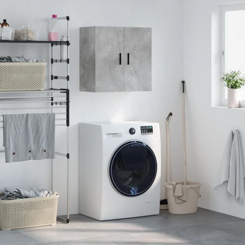 Vidaxl armario de pared madera de ingeniería gris hormigón 60x31x60 cm