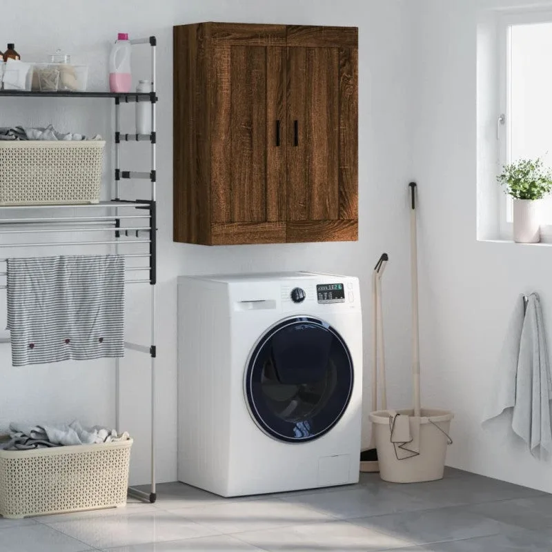 Vidaxl armario de pared madera ingeniería roble marrón 69,5x34x90 cm