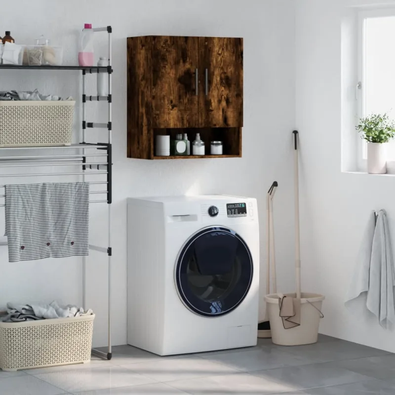 Vidaxl armario de pared madera de ingeniería roble ahumado 60x31x70 cm