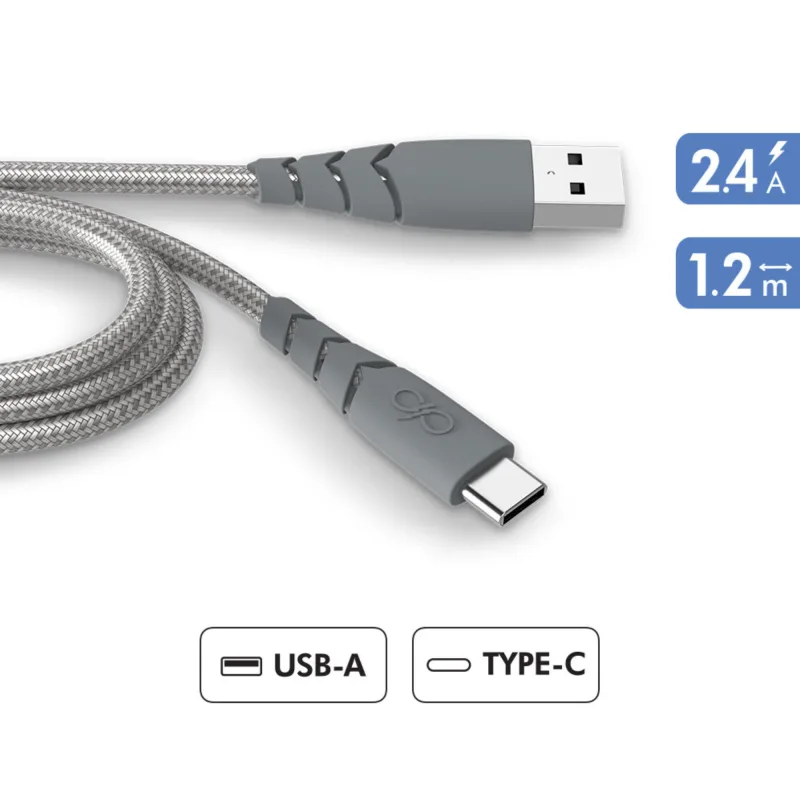 Cable usb-a/usb-c ultra reforzado - 1,2m de 1.2 m