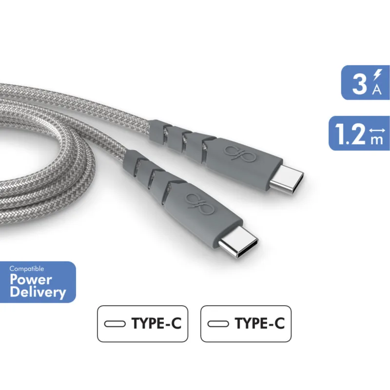Cable usb-c/usb-c ultra reforzado - 1,2m de 1.2 m