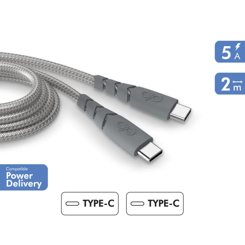 Cable usb-c/usb-c ultra reforzado - 2m de 2 m