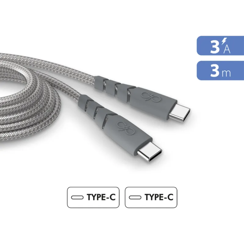 Cable usb-c/usb-c ultra reforzado - 3m de 2 m