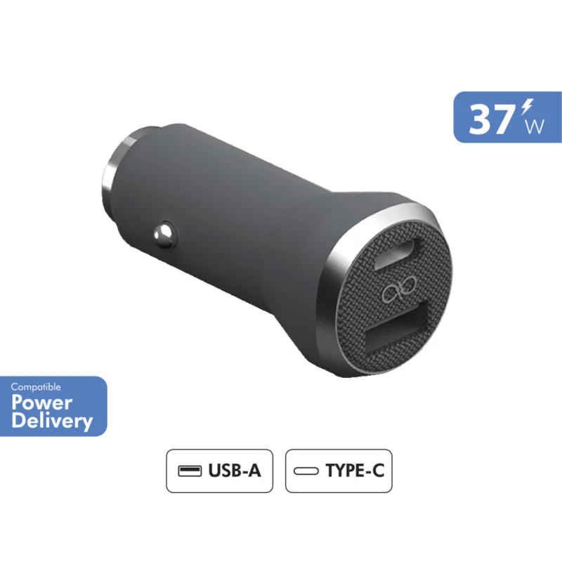 Cargador coche usb a+c pd con conector