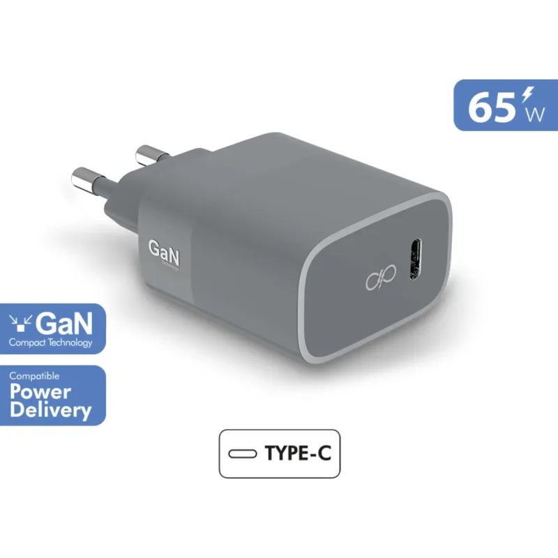 Cargador pared usb c pd 65w con conector