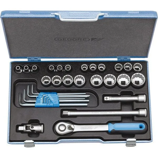 Gedore d 19 wau-20 ensemble de douilles d'outil 1/2 31 pièces ud