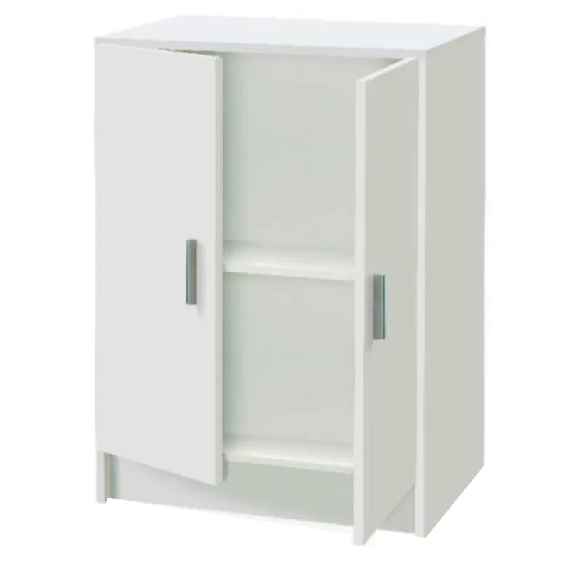 Armario ahorra espacio 2 puertas 2 estantes multiusos en madera mdf - blanco