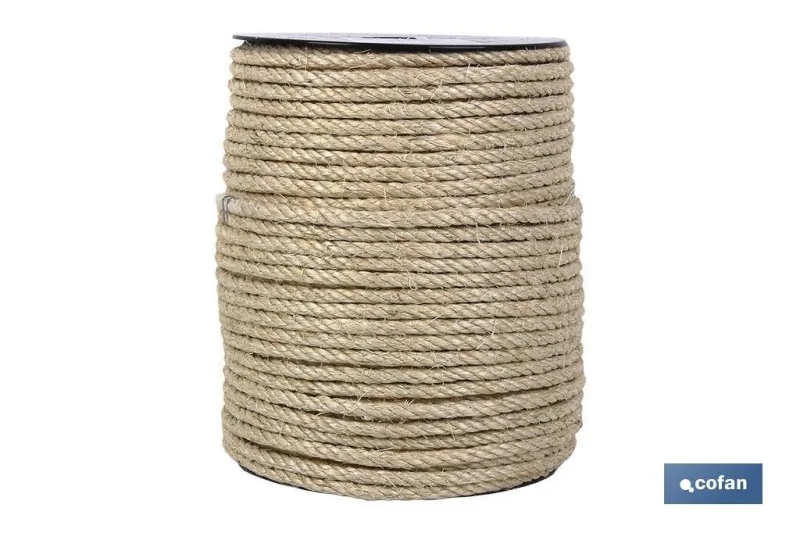 Cuerda sisal 4 cabos 20 mm 25 mts natural