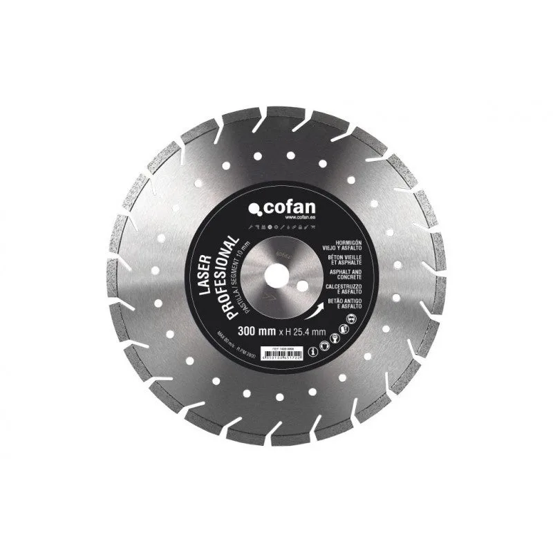 Disco diamante hormigón viejo y asfalto 300m, 350mm y 400mm cofan