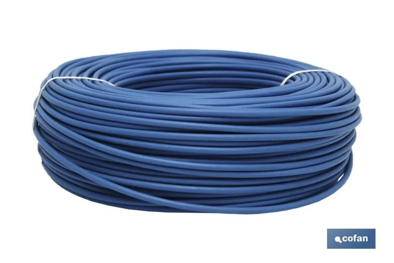 Rollo cable eléctrico de 100 m | h07v-k | sección de cable de varias medidas | color: azul