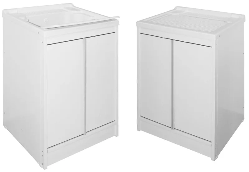 Mueble de lavabo 60x50x84 cm de resina y pvc con superficie de lavado abatible avant