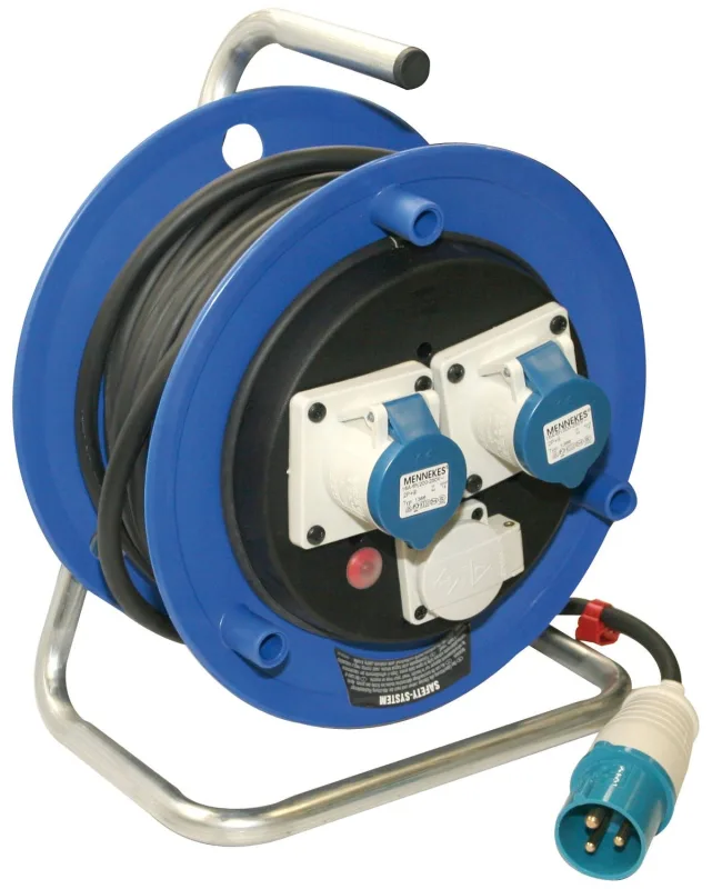 Enrollacable industrial con 3 tomas y 30 metros de cable 3x2,5 mm 4001