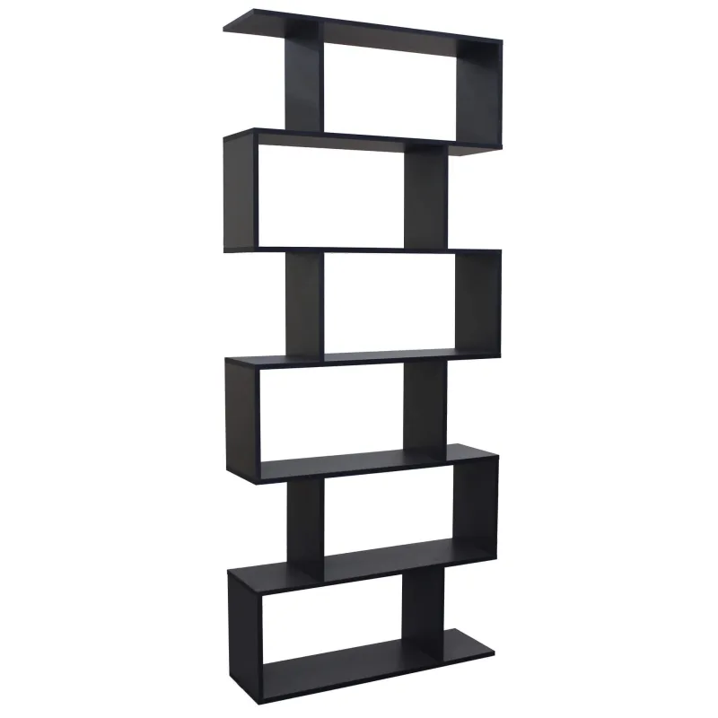 Estantería de 6 estantes chapada elegance line - color negro