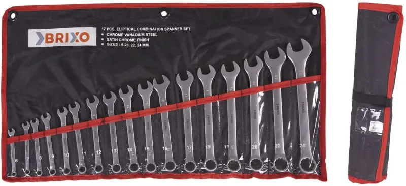 Juego de llaves combinadas brixo con maletín de transporte - modelo 25 piezas (6-32)