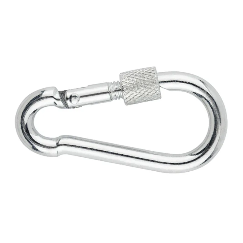 Mosquetón bombero con seguro cincado m4(ø6) (caja de 200 uds.)