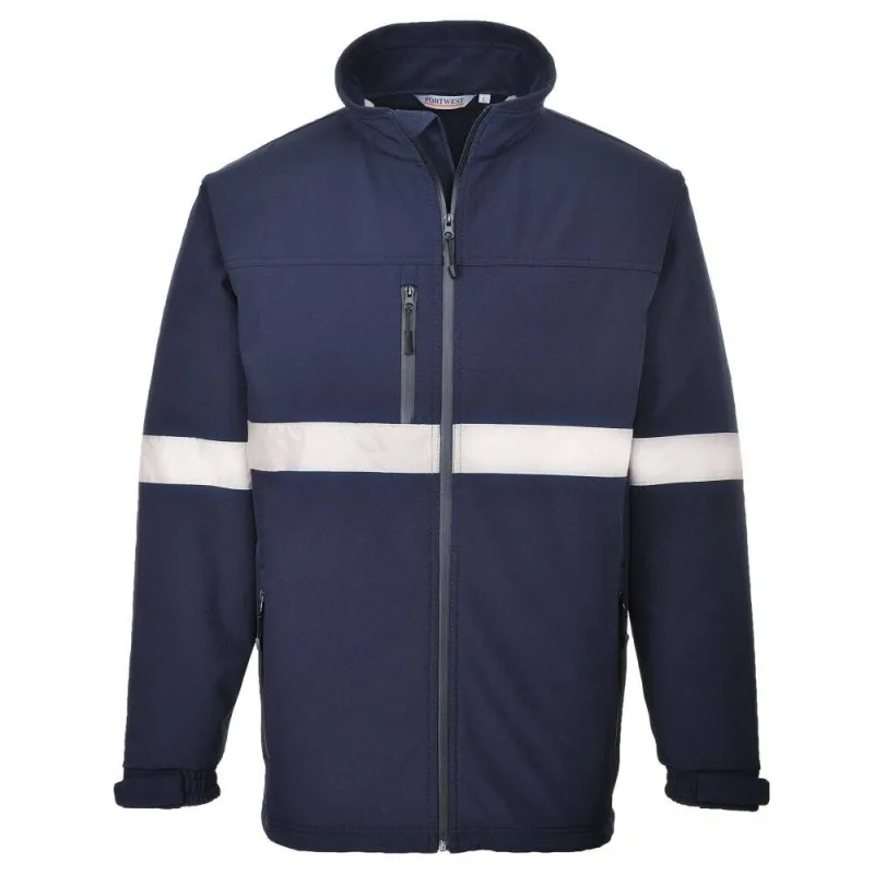 Softshell para la lluvia con cinta reflectante en el centro iona (3 capas) portwest tk54