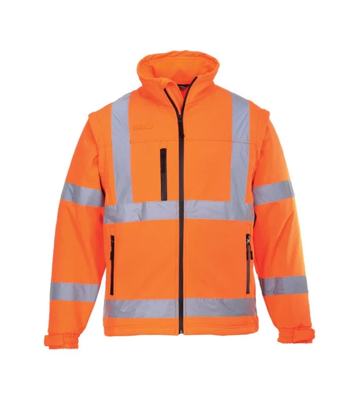 Softshell de alta visibilidad de 3 capas con cintas reflectantes portwest s428