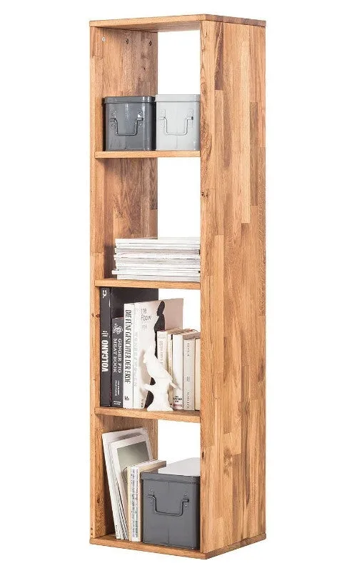 Librería de madera maciza de roble 4 compartimentos moby 150 cm
