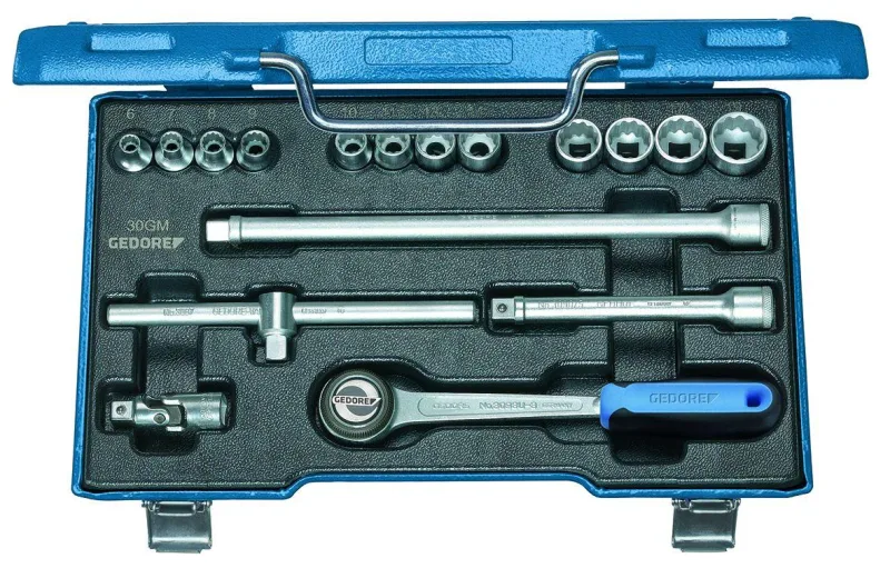 Gedore d 30 gmu-3 jeu de clés à douilles 3/8 17 pièces ud-profil