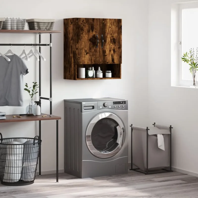 Maison exclusive - armario de pared madera de ingeniería roble ahumado 60x31x70 cm