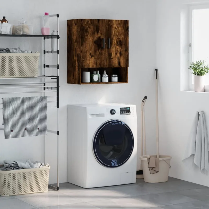 Maison exclusive - armario de pared madera de ingeniería roble ahumado 60x31x70 cm