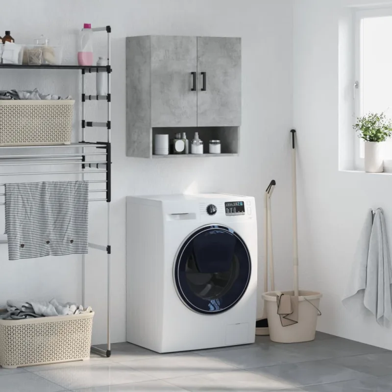 Maison exclusive - armario de pared madera de ingeniería gris hormigón 60x31x70 cm