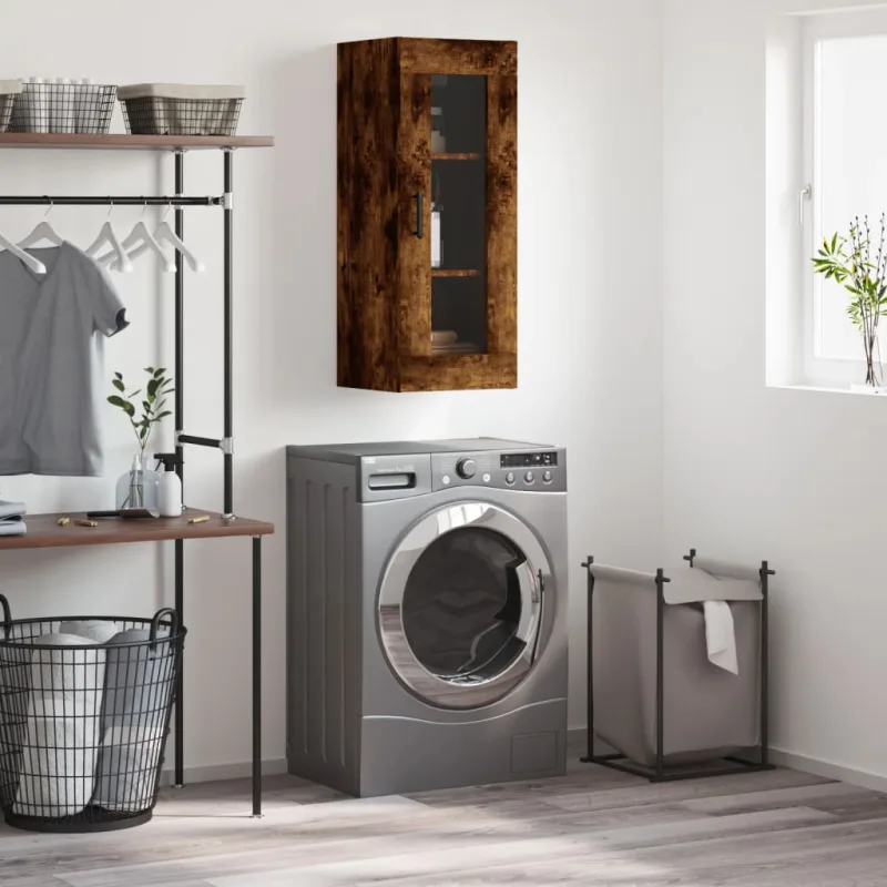 Maison exclusive - armario de pared roble ahumado 34,5x34x90 cm