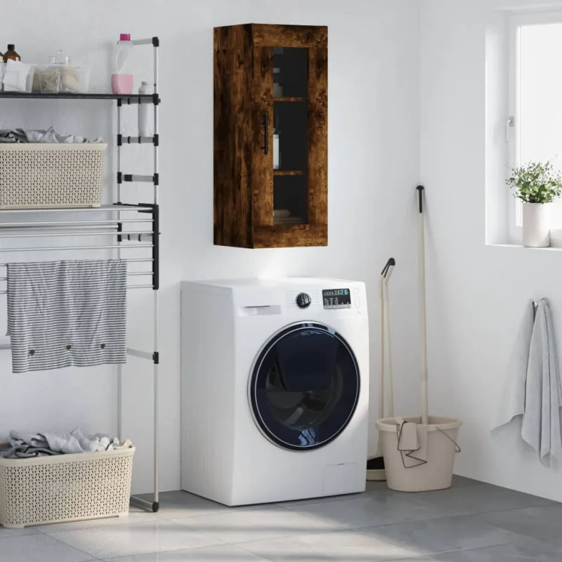 Maison exclusive - armario de pared roble ahumado 34,5x34x90 cm