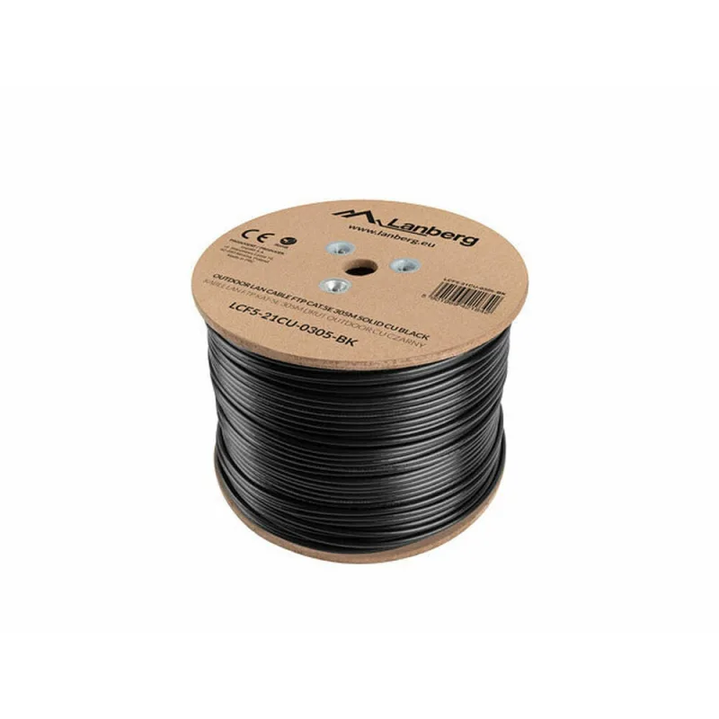Cable de red rígido ftp categoría 5e lanberg lcf5-21cu-0305-bk 305 m negro