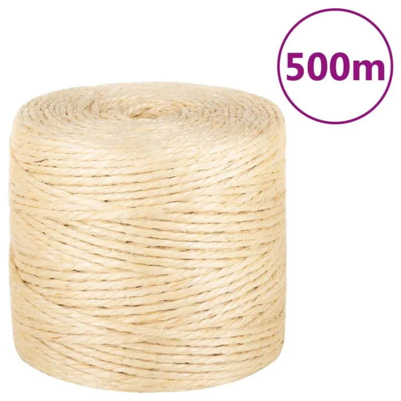 Cuerda 100% sisal 4 mm 500 m vidaxl