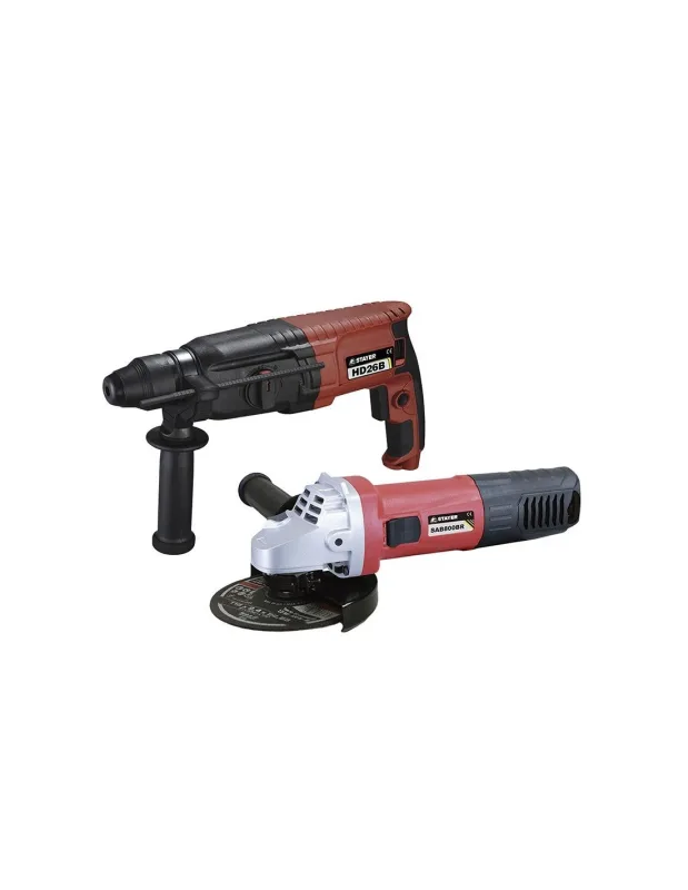 Kit martillo rotativo+amoladora stayer 115 mm